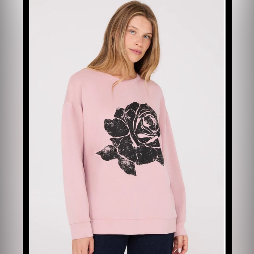 Rhinestone Flower Graphic Sweatshirt